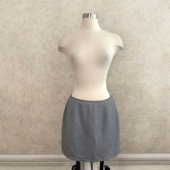 Vintage Le Suit Houndstooth Black Plaid Mini Skirt Medium - Picture 2 of 7